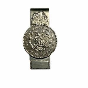 Vintage Taxco Mexican 925 Sterling Silver Money Clip 1958 Un Peso Coin